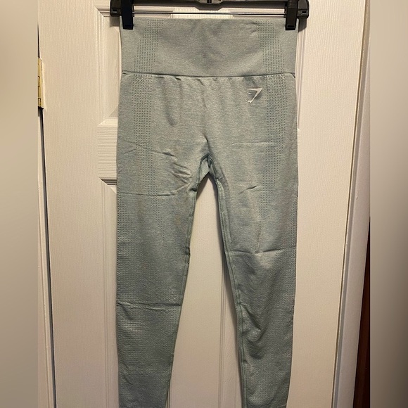 Gymshark Vital Seamless 1.0 Leggings - Light Green Marl - Size Small - Picture 2 of 5